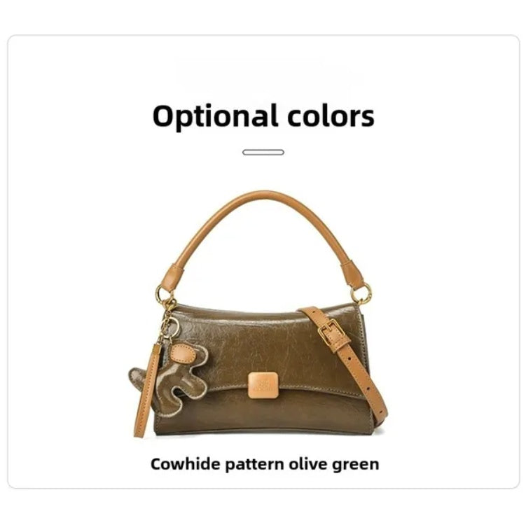 Elegant Leather Shoulder Bag – Black Designer Crossbody for Women