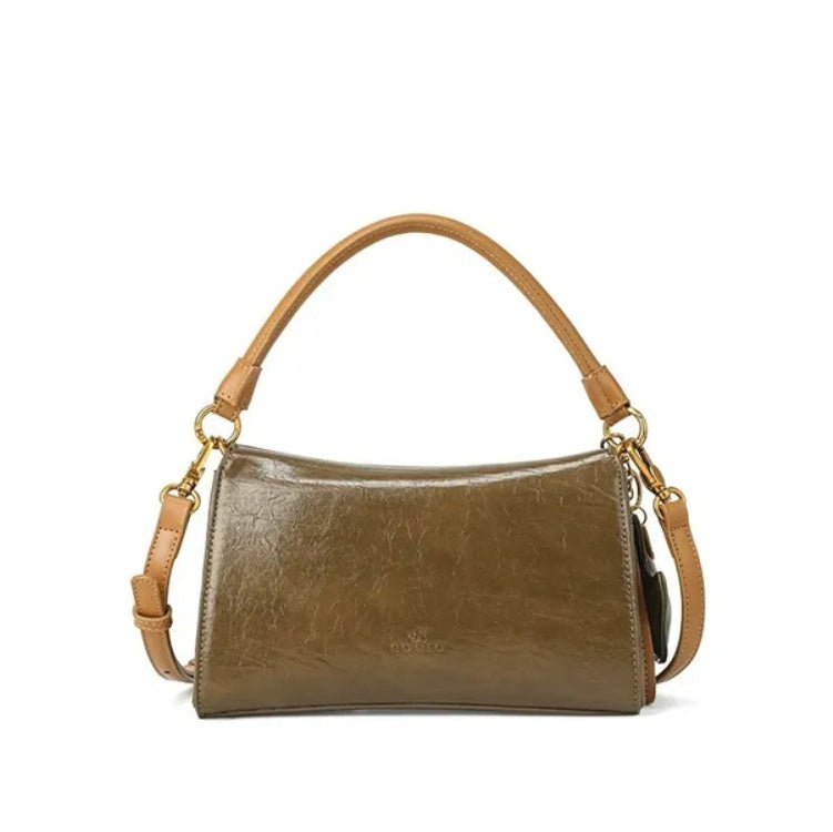 Elegant Leather Shoulder Bag – Black Designer Crossbody for Women