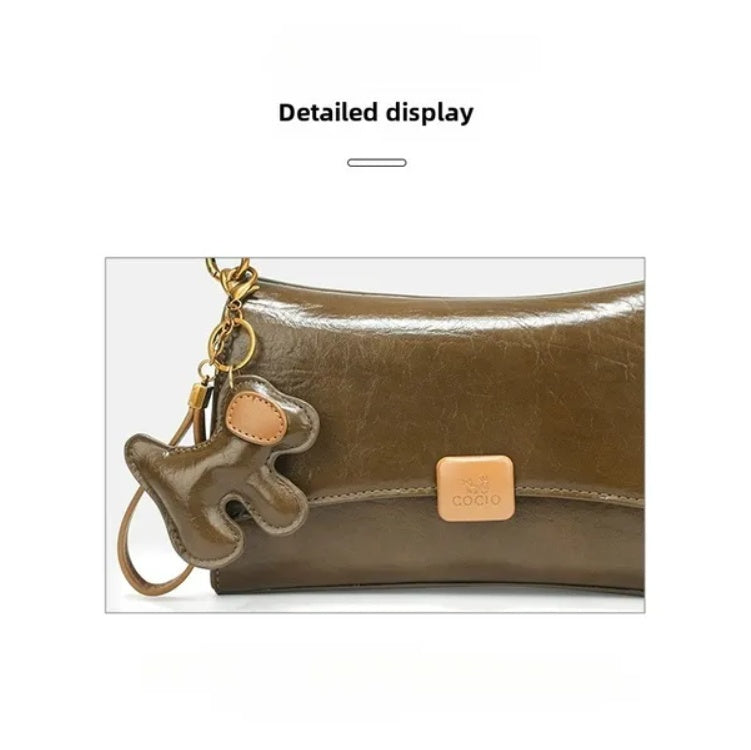 Elegant Leather Shoulder Bag – Black Designer Crossbody for Women