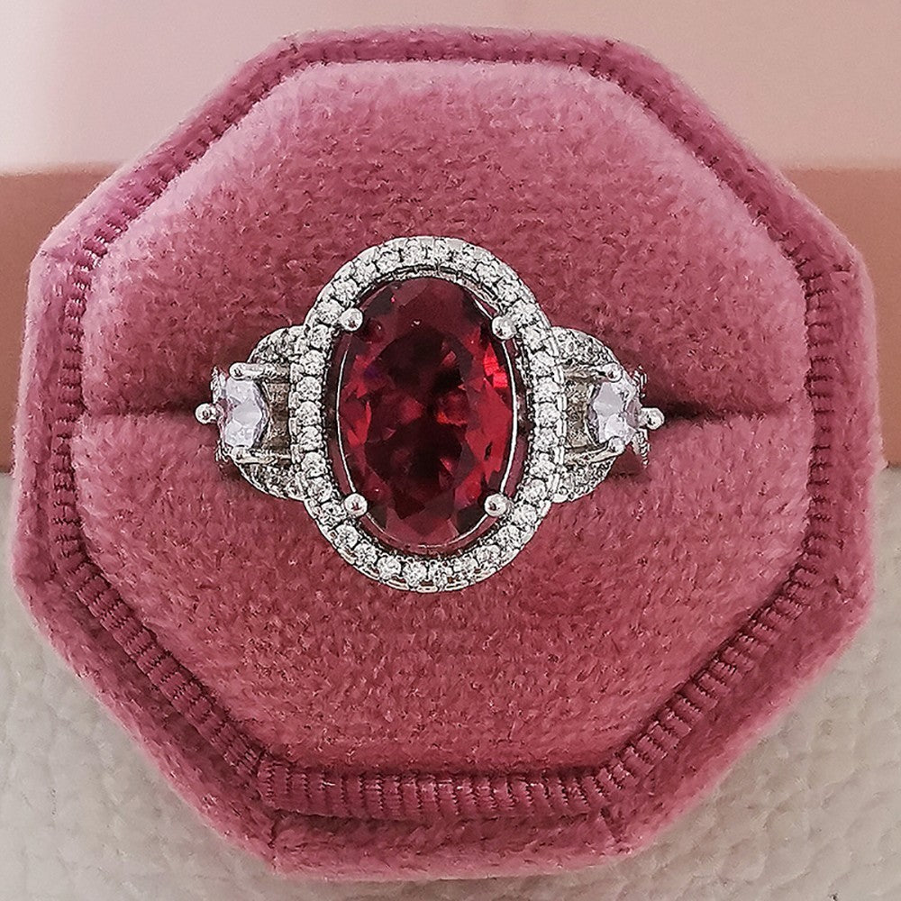 Inlaid Ruby Zircon Ring