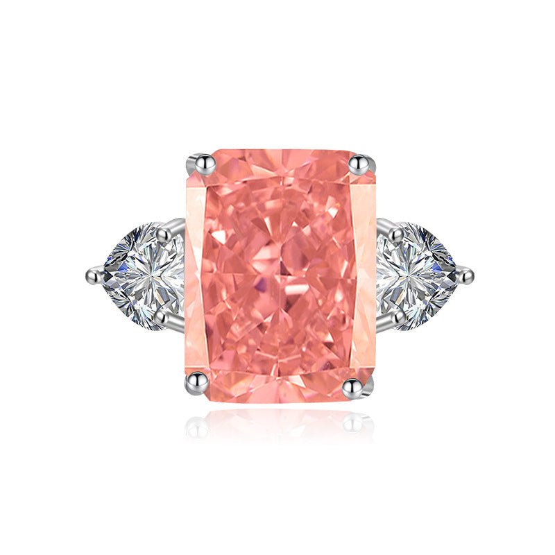 Rock Candy Square Diamond Ring Paparazha Artificial Cultivation